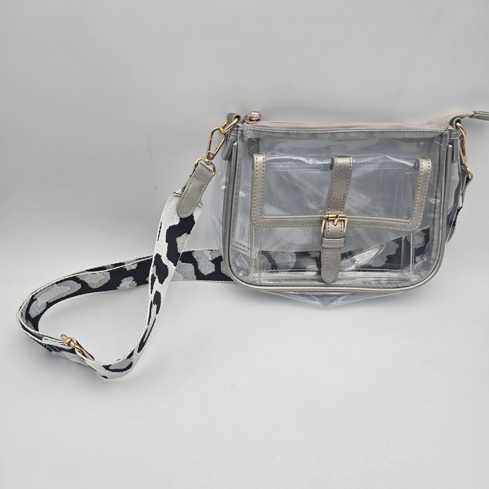 MISSNINE Clear Crossbody Bag Leopard Print‎ Strap Gold Buckle Fashionable